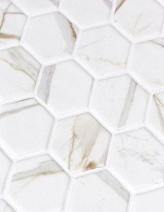 MOSAICO ECOSTONES CALACATTA GOLD| ESPACIO EN RECUBRIMIENTOS