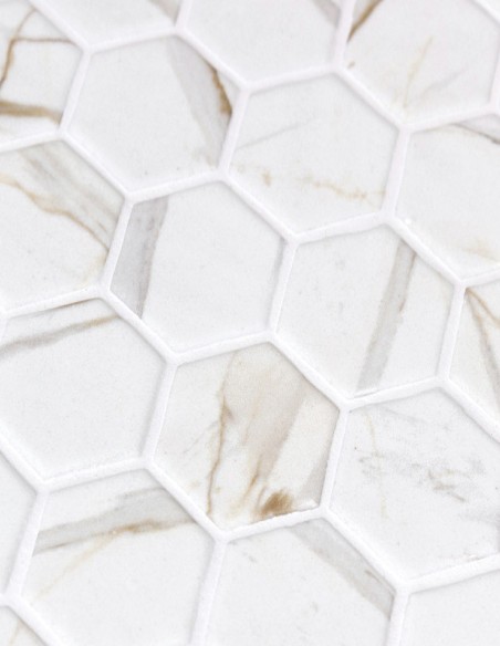 MOSAICO ECOSTONES CALACATTA GOLD| ESPACIO EN RECUBRIMIENTOS